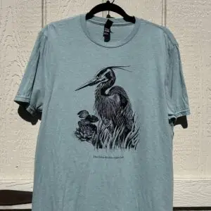 Cotton blend T-shirt featuring an original Gary Cota pen and ink wildlife drawing.